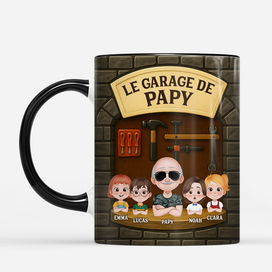 7238MFR2 effet dimpression 3d mug personnalise le garage de papa papy 7238mttmb