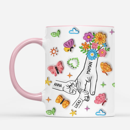 7240MFR1 effet dimpression 3d mug personnalise fleurs et enfant de mamie maman 7240mklwa_1