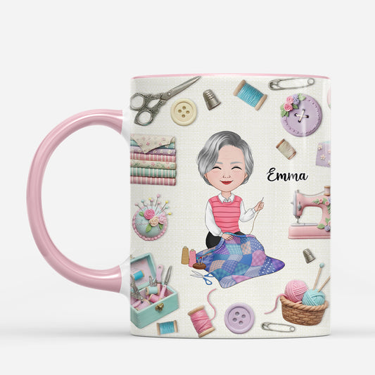 7245MFR2 effet dimpression 3d mug personnalise femme juste une fille qui aime coudre 7245m3taa