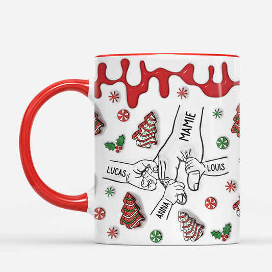 7248MFR2 effet dimpression 3d mug de noel personnalise mamie maman avec ses petits 7248mktwa
