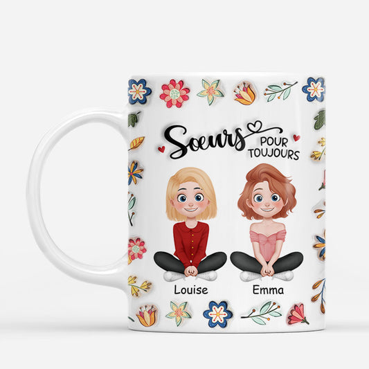 7259MFR1 effet dimpression 3d mug personnalise meilleure amie et soeur soeurs pour toujours 7259m8l0f