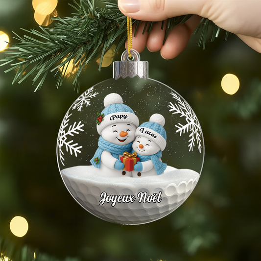 7331OFR2 effet dimpression 3d ornement acrylique personnalise papymamie boule joyeux noel 7331o8t5a