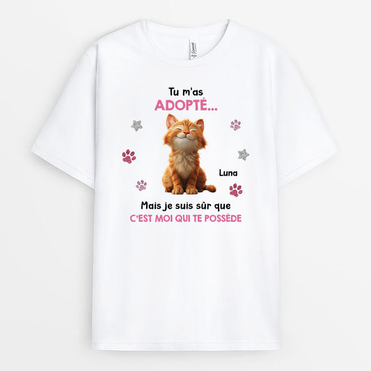 7342AFR1 c_est moi qui te possede t shirt personnalise chat 7342a8vad