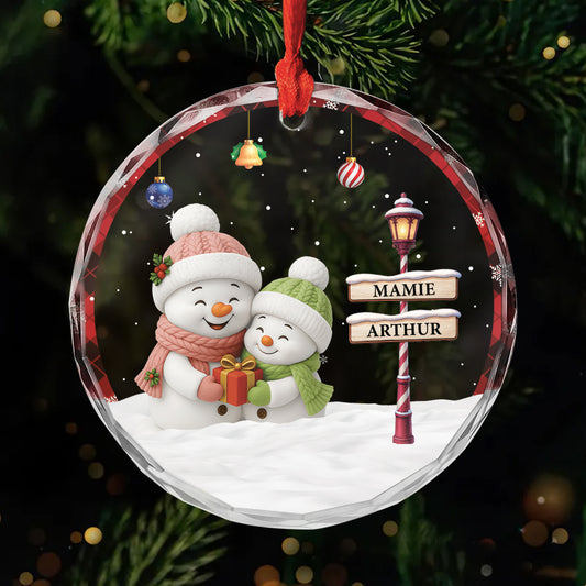 7362OFR1 ornement en verre personnalise papy mamie et petit enfant a noel 7362o3t5a