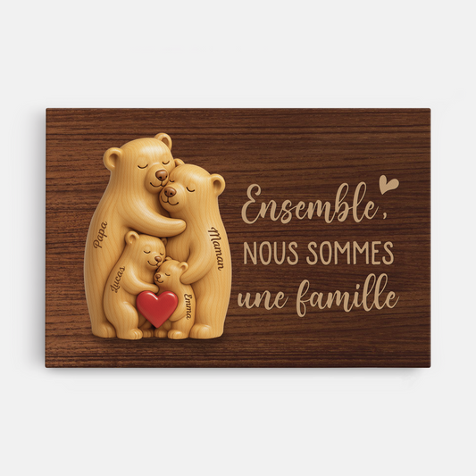 7469CFR1 toile personnalisee ensemble famille ours 7469c6t5i