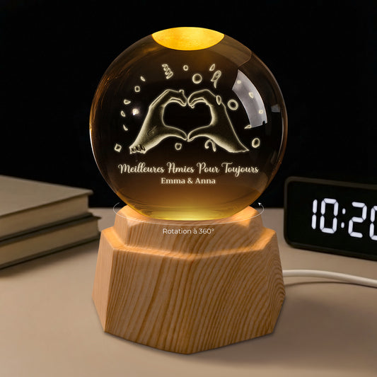 7603LFR1 veilleuse boule de cristal 3d personnalisee meilleures amies pour toujours 7603l8fcf