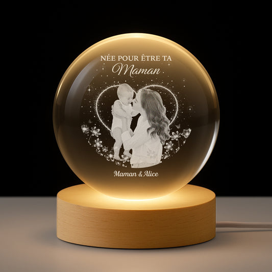 7674LFR1 veilleuse boule de cristal personnalisee photo amour de future maman 7674l3pza