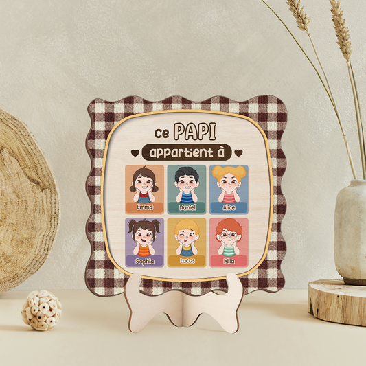 7713QFR2 plaque en bois personnalisee ce papy cette mamie appartient a 7713qskab