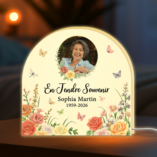 7714LFR1 lightbox personnalisable commemoratif a la douce memoire mamie maman 7714lcrca