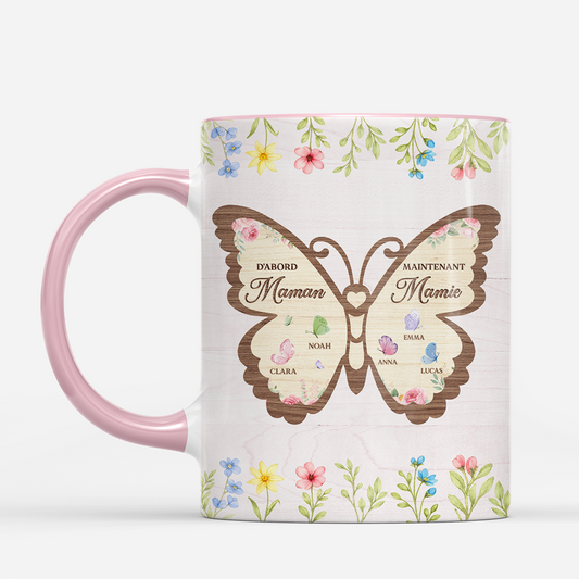 7730MFR1 mug personnalise mamie avec papillon dabord maman ensuite mamie 7730msyza_2