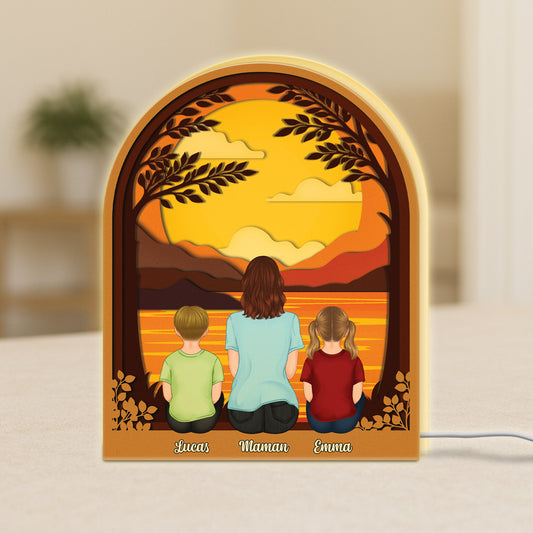 7748LFR1 effet dimpression 3d papa maman et enfant ensemble lightbox personnalisable 7748l3ywa