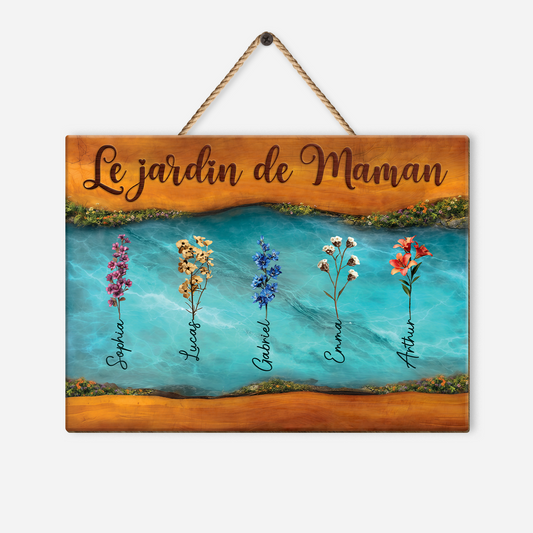 7749QFR1 effet dimpression 3d plaque en bois personnalisee a suspendre le jardin de mamie maman 7749q3hma