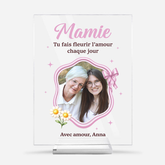 7786RFR1 amour de maman mamie plaque en acrylique personnalisee photo avec support 7786r8pta