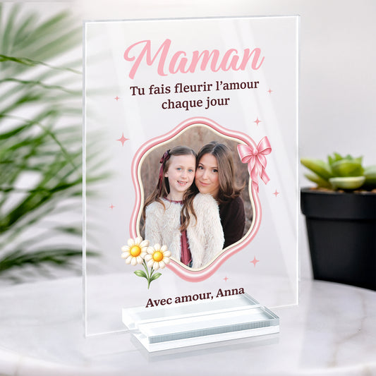 7786RFR2 amour de maman mamie plaque en acrylique personnalisee photo avec support 7786r8pta