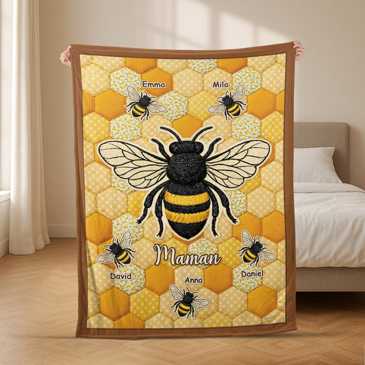 7793BFR2 effet dimpression 3d maman mamie abeille plaid personnalise 7793bsqwa_33c41b84 319b 4535 956e 2c603613b2c7