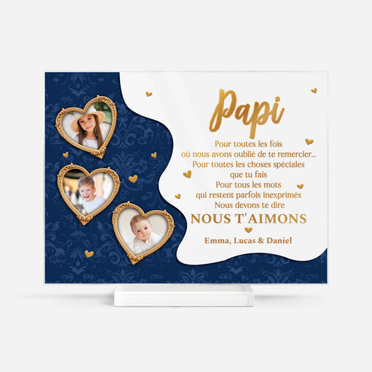 7803RFR1 mamie papy je dois te dire plaque en acrylique personnalisee photo avec support 7803rtpab