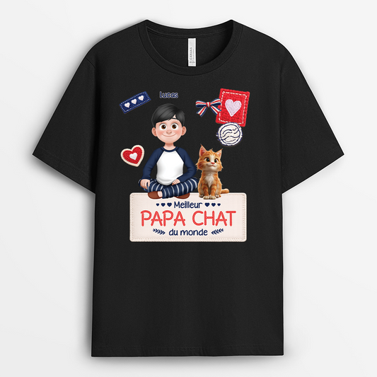 7816AFR1 meilleure maman chat du monde tee shirt personnalise chat 7816acfmd