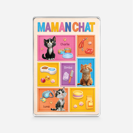 7835RFR1 maman chat plaque en acrylique personnalisee rectangulaire 7835r6xmd