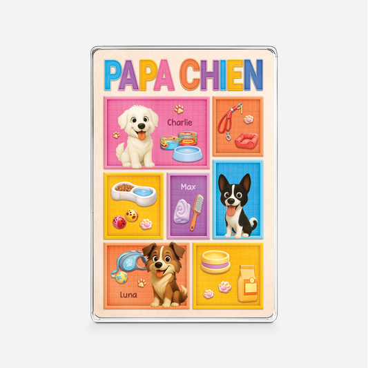7835RFR1 papa chien plaque en acrylique personnalisee rectangulaire 7835r6xmc