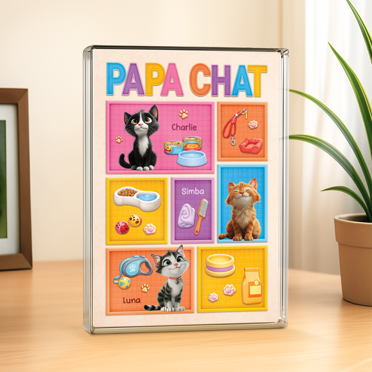 7835RFR2 maman chat plaque en acrylique personnalisee rectangulaire 7835r6xmd