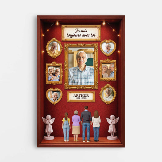 7864CFR1 effet dimpression 3d a la douce memoir toile personnalisee photo commemorative mamie papy 7864cslwi