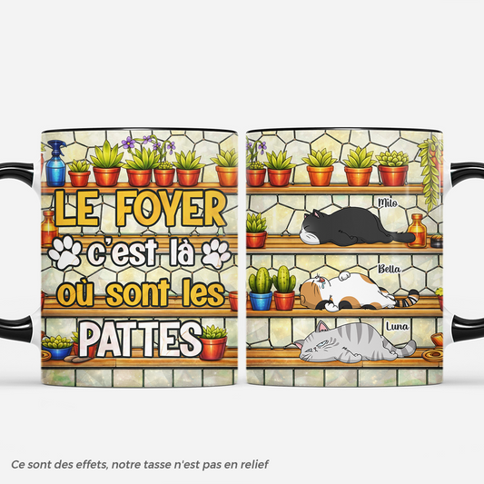 7893MFR1 effet dimpression 3d le foyer c_est la ou est la patte mug personnalise chat 7893mcfad_cf892236 783b 48be a688 a5bdff6079c7