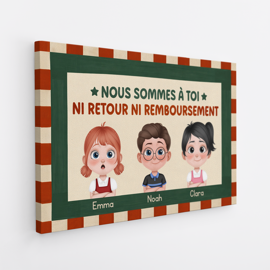 7903CFR2 toile personnalisee famille nous sommes a mamie papy maman papa 7903c8hma