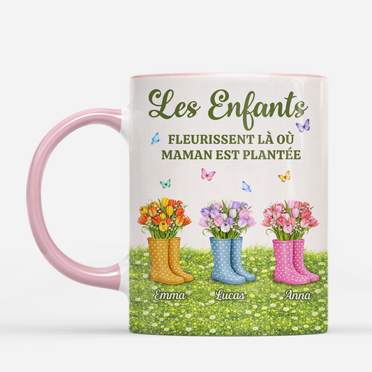 7939MFR2 mug personnalise mamie maman les petits enfants fleurissent 7939mtkca