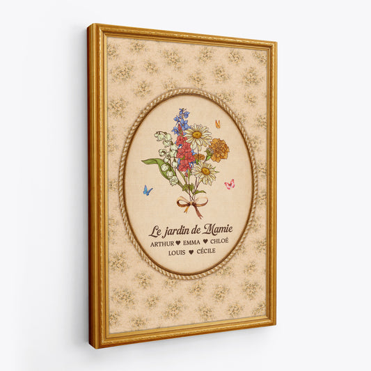 7951CFR2 effet dimpression 3d le jardin de maman vintage toile personnalisee mamie maman 7951ccpca