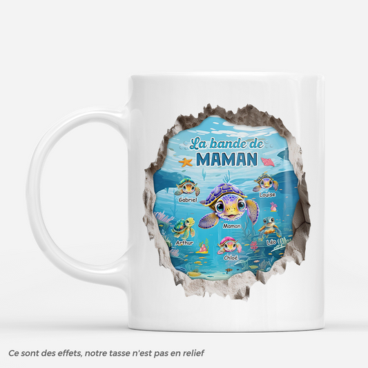 7956MFR1 effet dimpression 3d la bande a papy mamie tortue mug personnalise famille 7956m_1