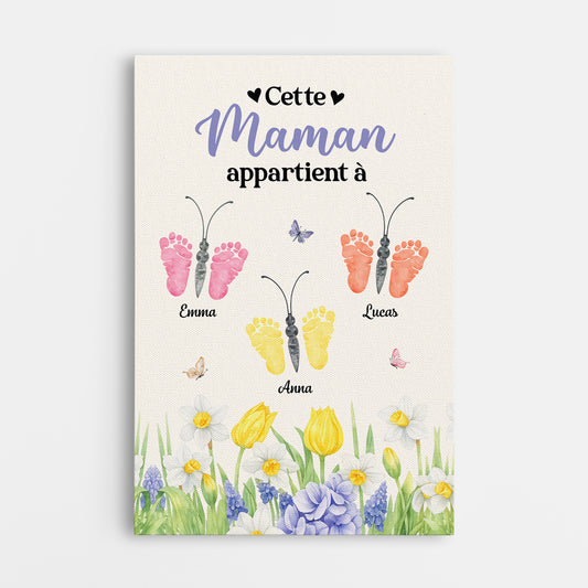 7959CFR1 ce maman appartient a toile personnalisee mamie maman avec empreinte 7959c6yca