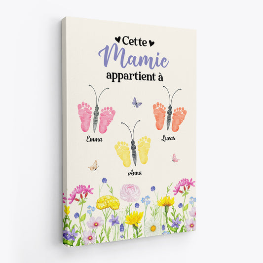 7959CFR2 ce maman appartient a toile personnalisee mamie maman avec empreinte 7959c6yca