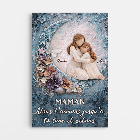 8006CFR1 je taime jusqua la lune toile personnalisee maman papa enfant 8006c6pwa