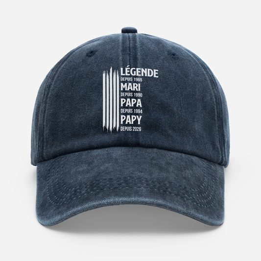 8017AFR1 cadeau mamie papy maman papa depuis casquette delavee_ personnalisee 8017aj8fhb