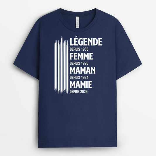 8017AFR2 tu es une legende t shirt personnalise maman mamie 8017a8pha