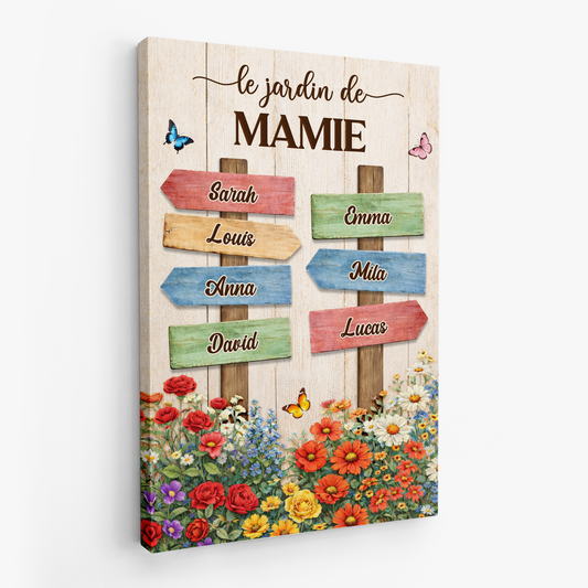 8043CFR2 dans le jardin de mamie toile personnalisee mamie maman 8043ctfwa
