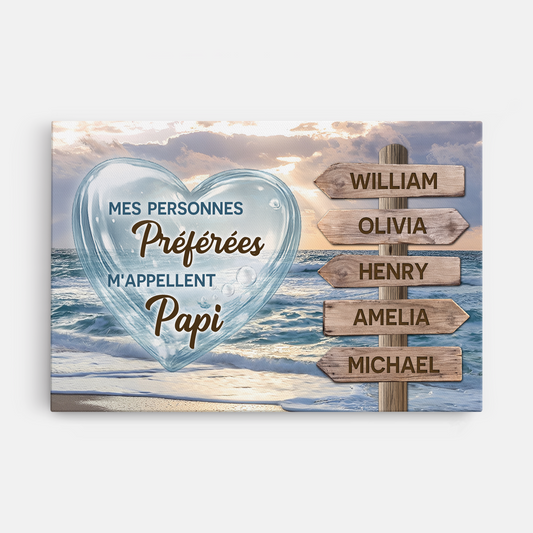 8044CFR1 les petits enfants mappellent papy mamie toile personnalisee famille 8044ctqhb