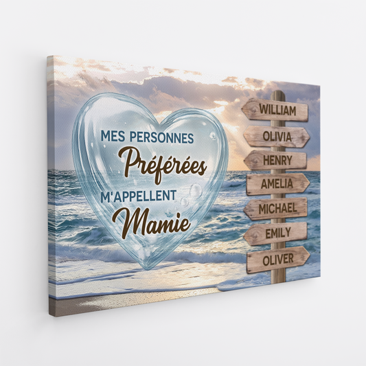 8044CFR2 les petits enfants mappellent papy mamie toile personnalisee famille 8044ctqhb