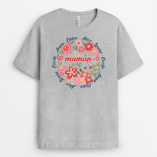 8047AFR2 effet dimpression 3d le jardin de mamie t shirt personnalise mamie maman 8047asyha
