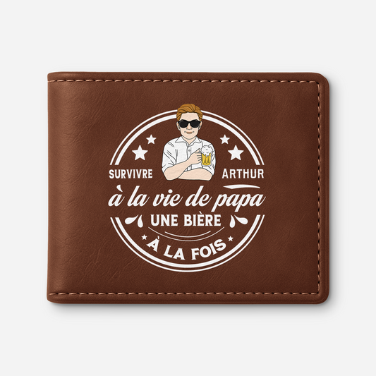 8136JFR1 survivre a la vie de papa papy portefeuille cuir personnalise homme 8136jcvhb
