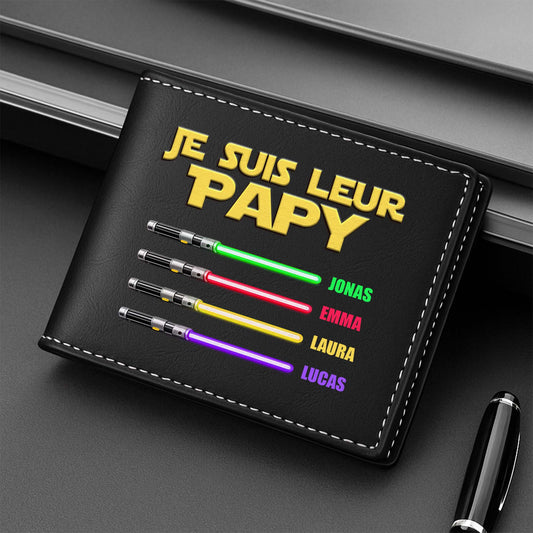 8138JFR2 effet dimpression 3d portefeuille cuir personnalise homme_ la bande a papa papy 8138jcqmb