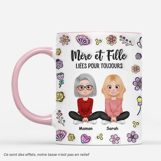 8150MFR1 effet dimpression 3d mug personnalise maman_ un lien maman et fille 8150m3lwa