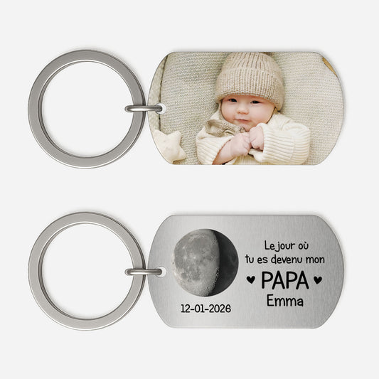 8217JFR1 devenir mon papa maman porte cle aluminium personnalise photo et phase de la lune 8217j8vab_1