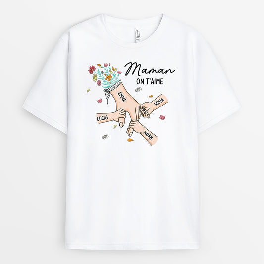 8227AFR1 main dans la main t shirt personnalise maman mamie 8227a6paa