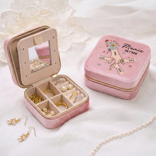 8227AFR2 tenir la main de mamanmamie boite a bijoux personnalisee en velours 8227aj6paa