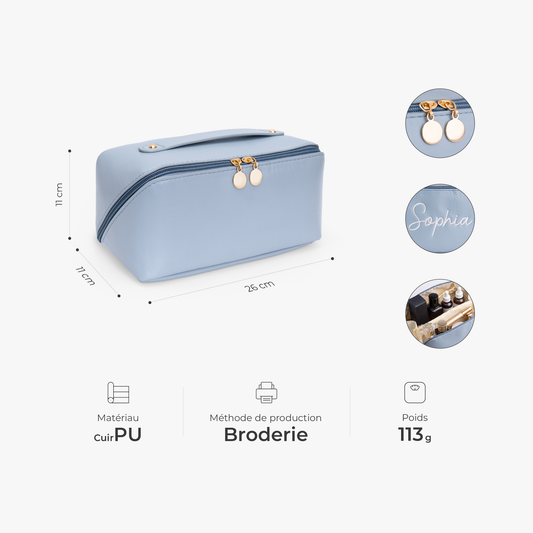 8241AFR2 cadeau original pour femme trousse de maquillage en cuir personnalisable brodee 8241ab0p5a