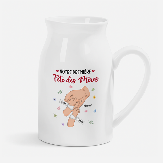 8308OFR1 notre premiere fete des meres vase personnalise maman papa 8308otewa