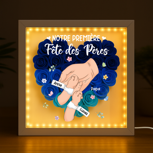 8308OFR2 notre premiere fete des meres boite a fleurs_ personnalisee cadeau maman papa 8308otewa