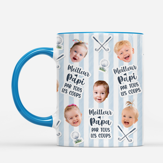 8328MFR2 meilleur papa papy golfeur mug photo personnalise 8328msfwb