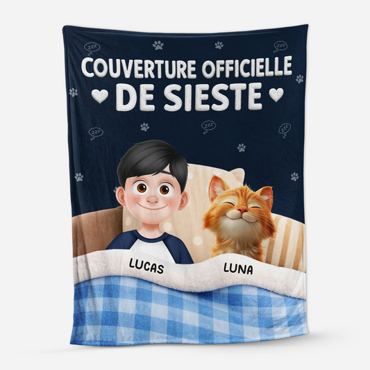 8351BFR1 effet dimpression 3d plaid polaire personnalisable_ couverture officielle avec chat 8351bchmd